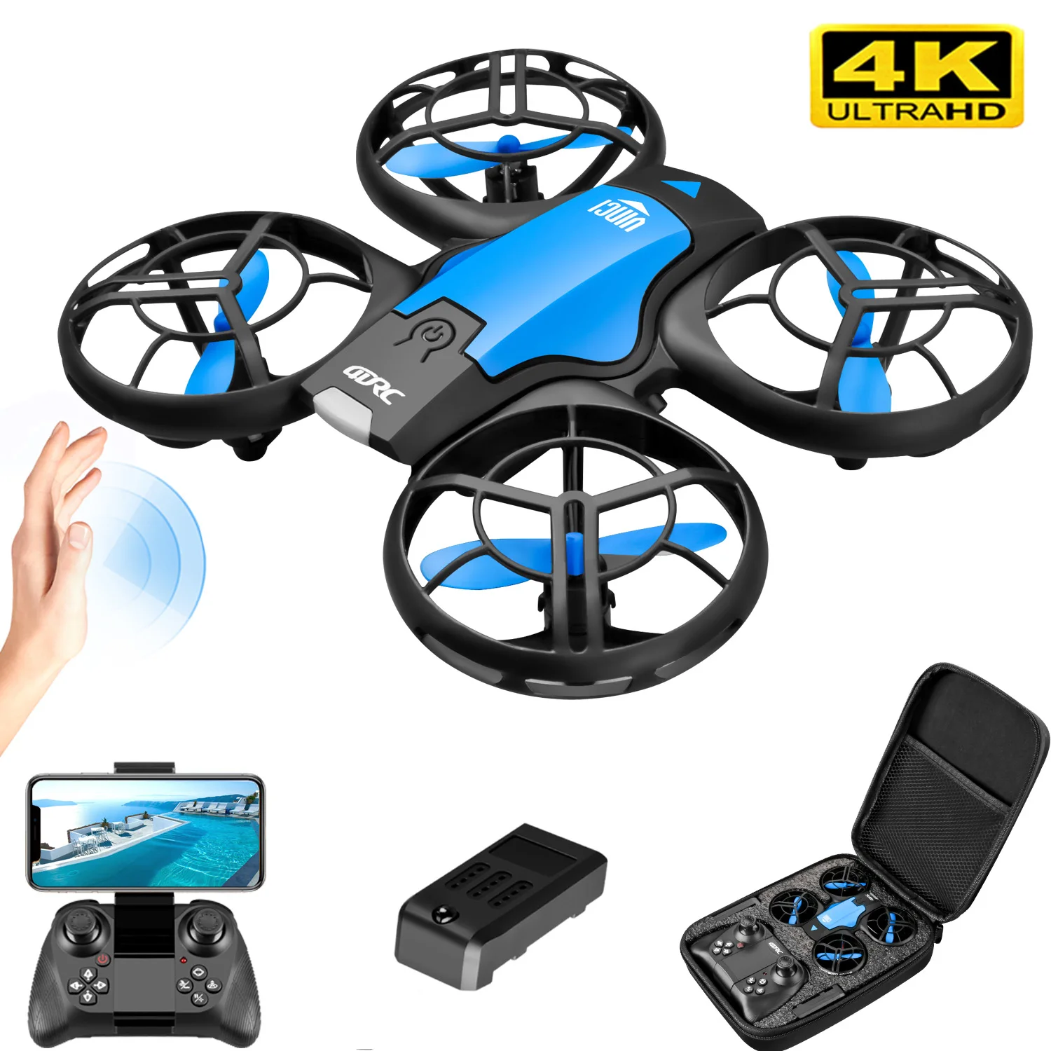 Drone Rc Helicopter With Camera - V8 New Mini Drone 4k profession