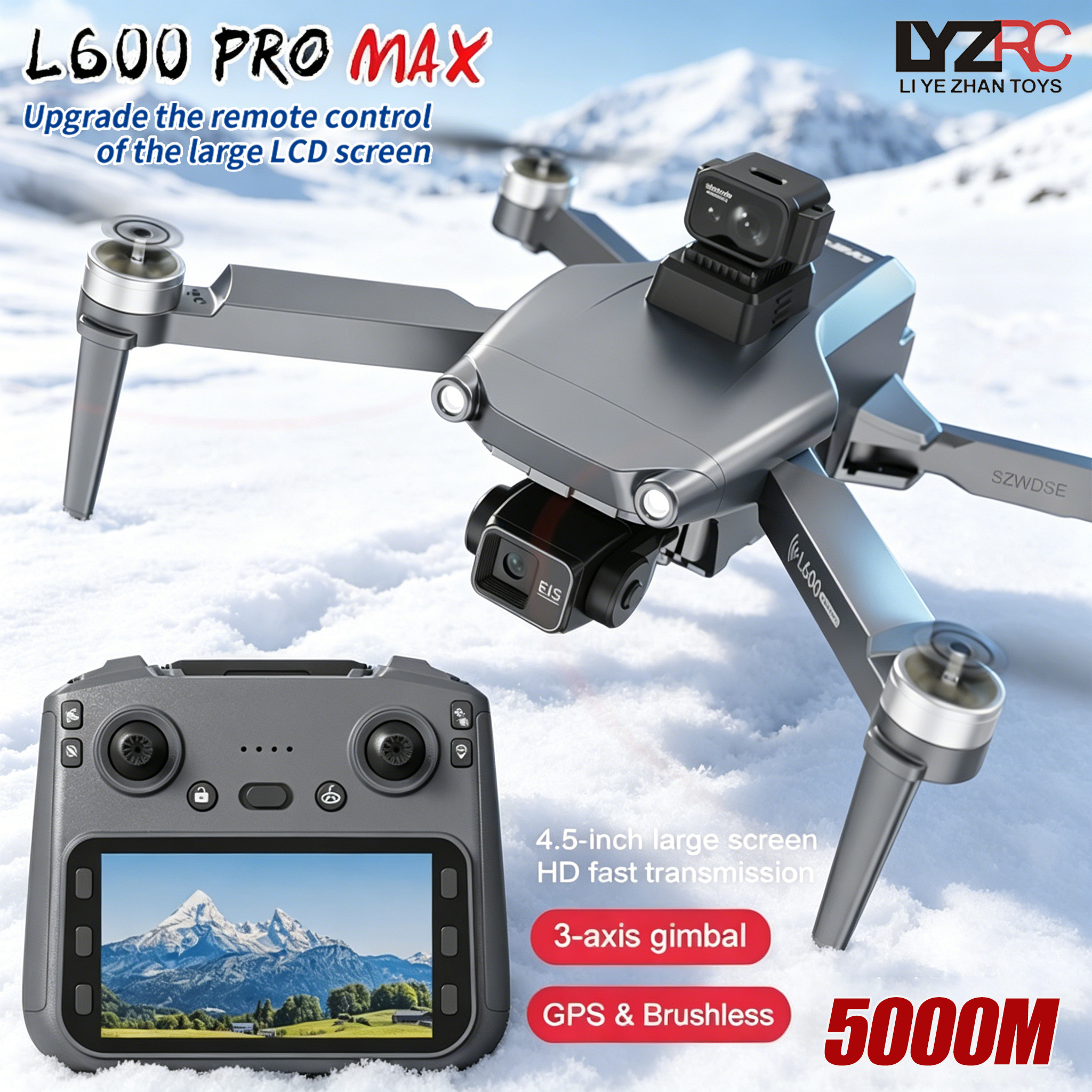 Drone Rc Helicopter With Camera - L600 MAX GPS Drone Professional 8K