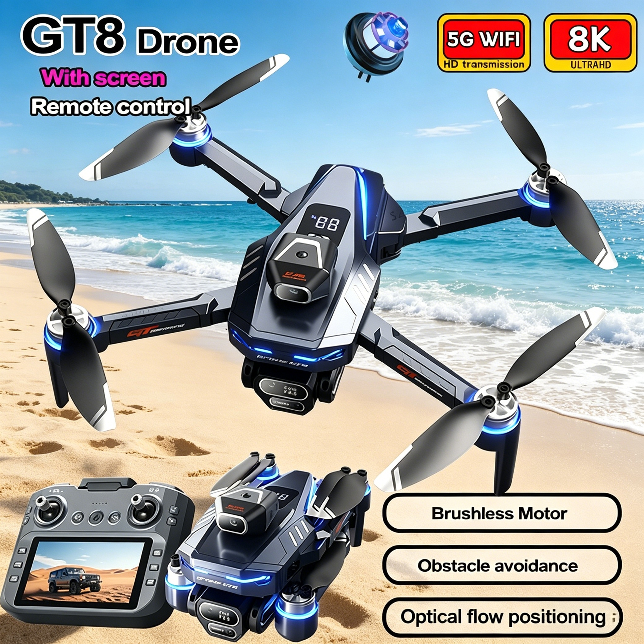 Drone Gt8 Rc - New Drone GT8 8K Professional HD