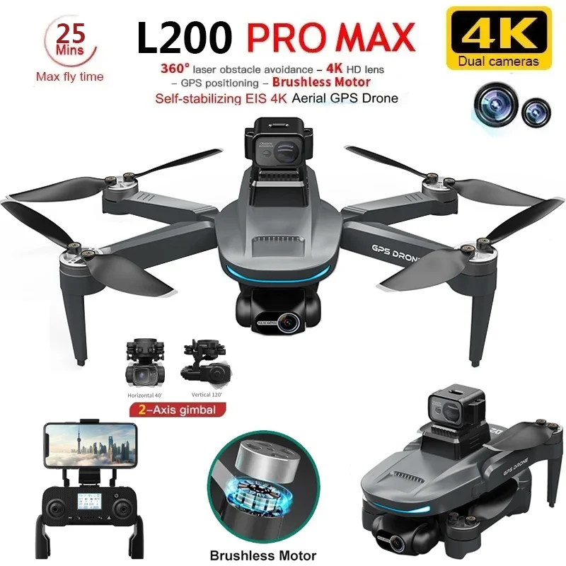 L200 PRO MAX Drone 4K 2-Axis P – Drone Rc Helicopter With Camera recenzja i cena