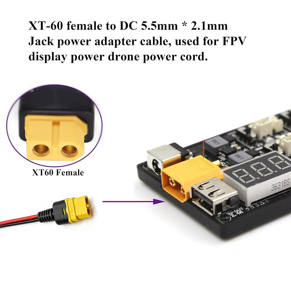 XT60 Plug Female Male To DC 5. – Drone Rc Car Hybrid recenzja i cena