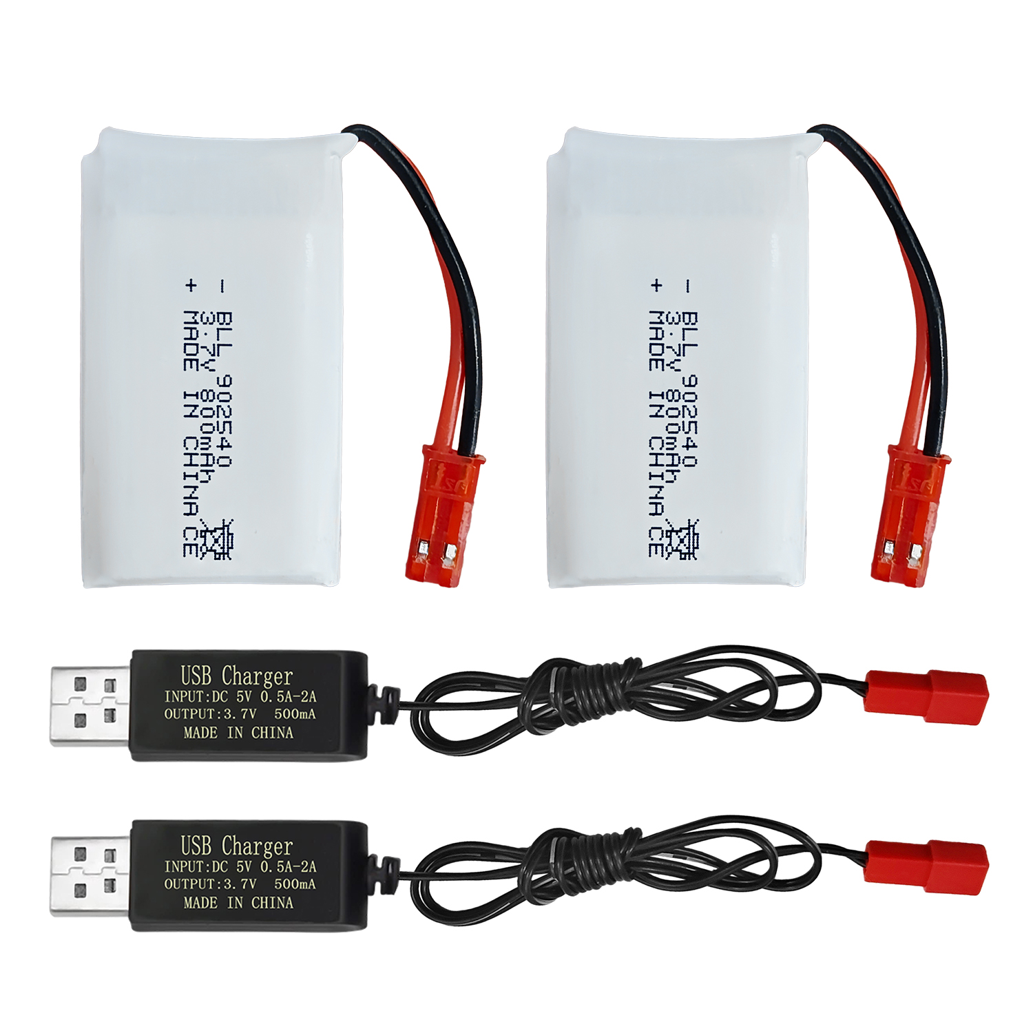 2PCS 3.7V 800mAh Lipo Battery  – Drone Mjx Rc recenzja i cena