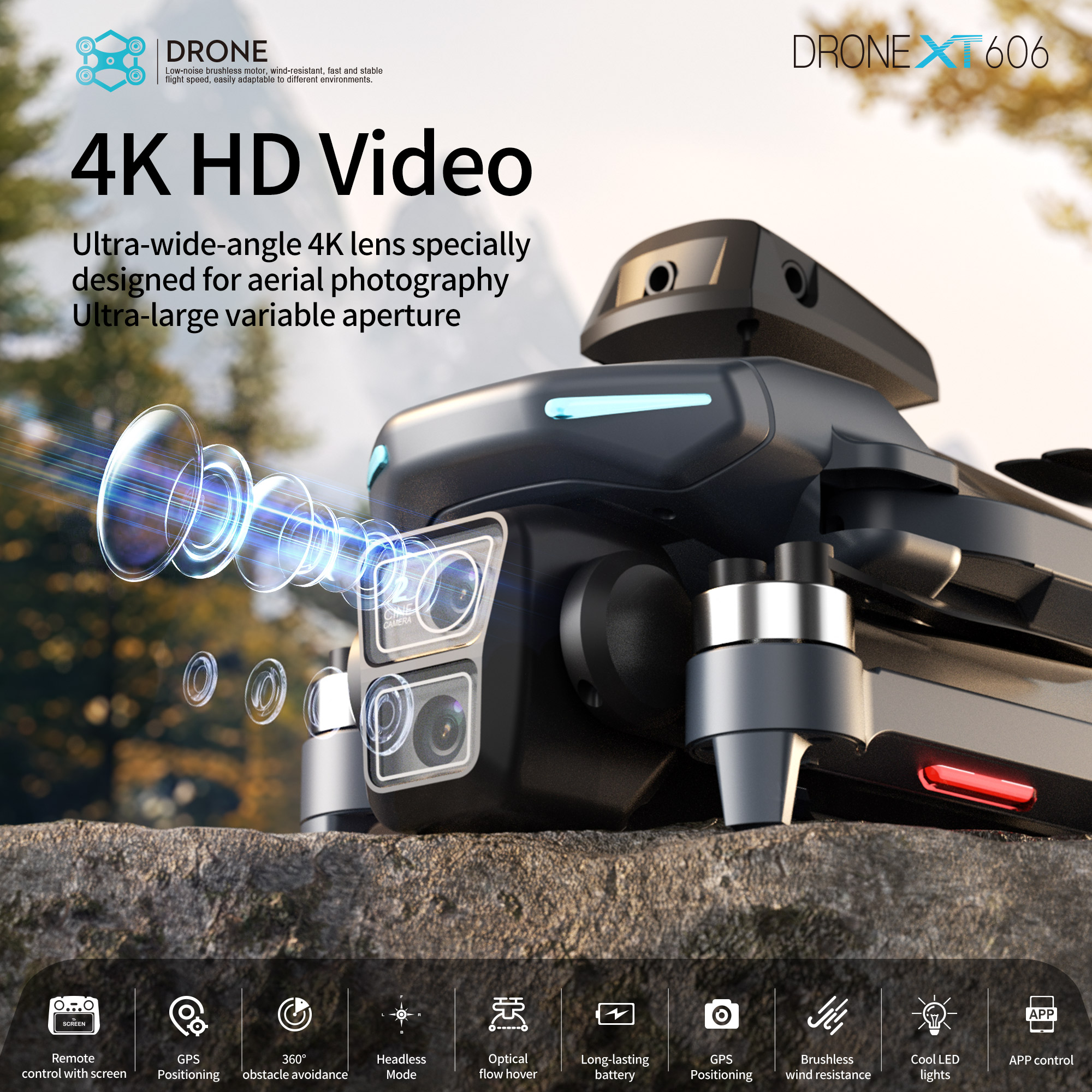 XT606 Foldable Drone 4K Dual C – Drone Top Rc recenzja i cena