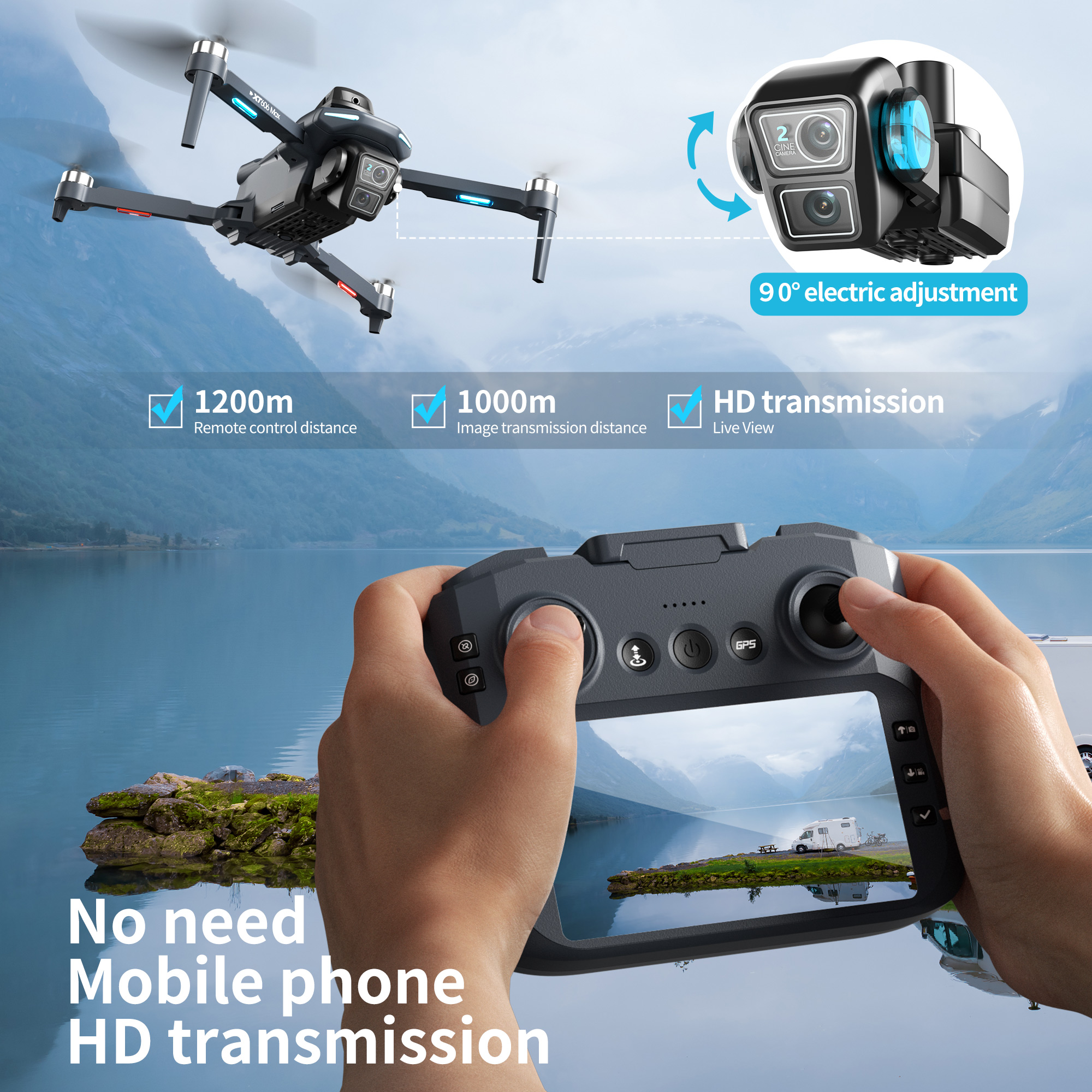 XT606 Foldable Drone 4K Dual C – Drone Top Rc recenzja i cena