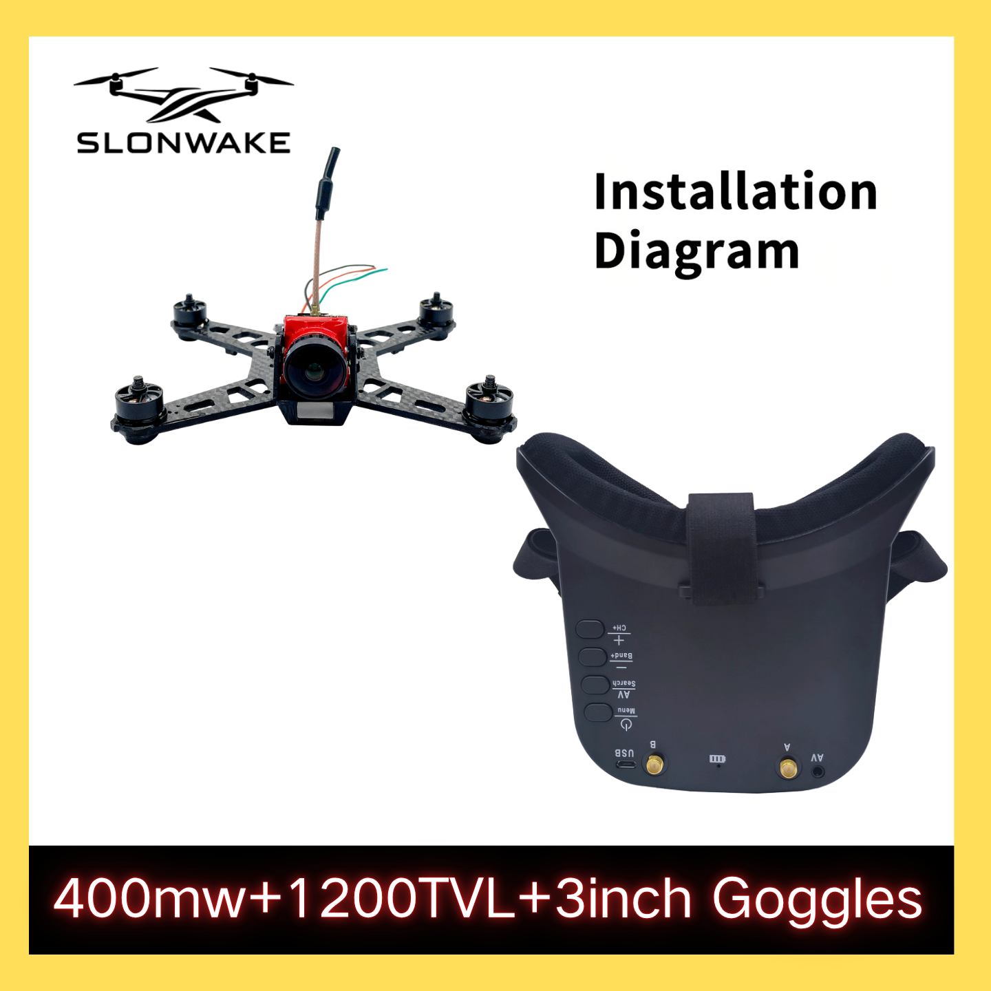 SLONWAKE 5.8G 48CH FPV 400mw V – Fpv Drone Camera recenzja i cena