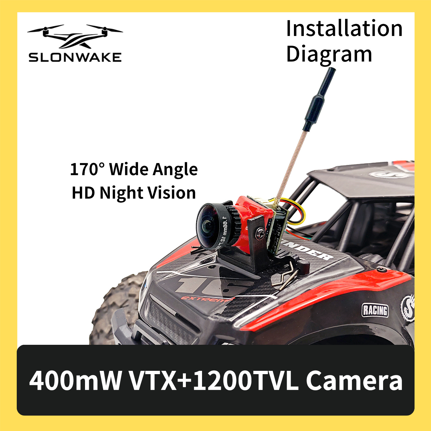 SLONWAKE 5.8G 48CH FPV 400mw V – Fpv Drone Camera recenzja i cena