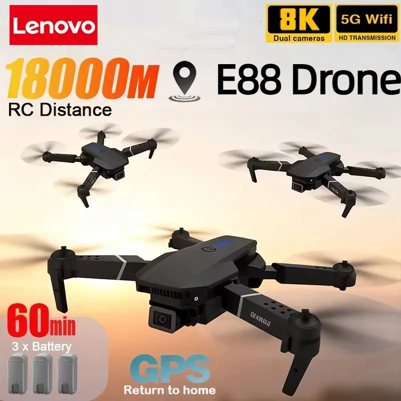 Lenovo New E88 Pro WIFI FPV Dr – Drone Rc E88 Pro recenzja i cena